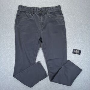 PrAna Bridger Jeans Mens 35 x 32 (35x31) Gray Slim Tapered Cotton Blend Mid Rise